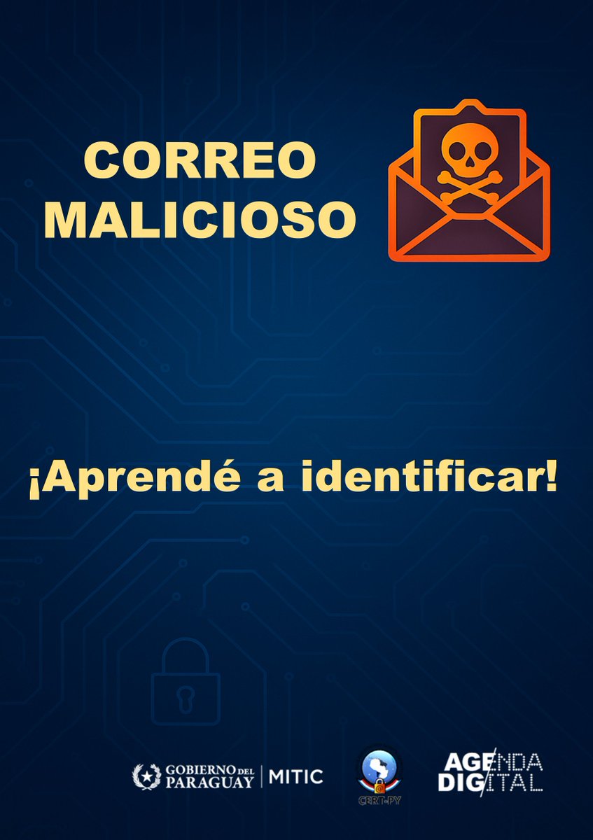 CERTpy's tweet image. ⚠️ ¡Aprendé a actuar ante correos maliciosos!