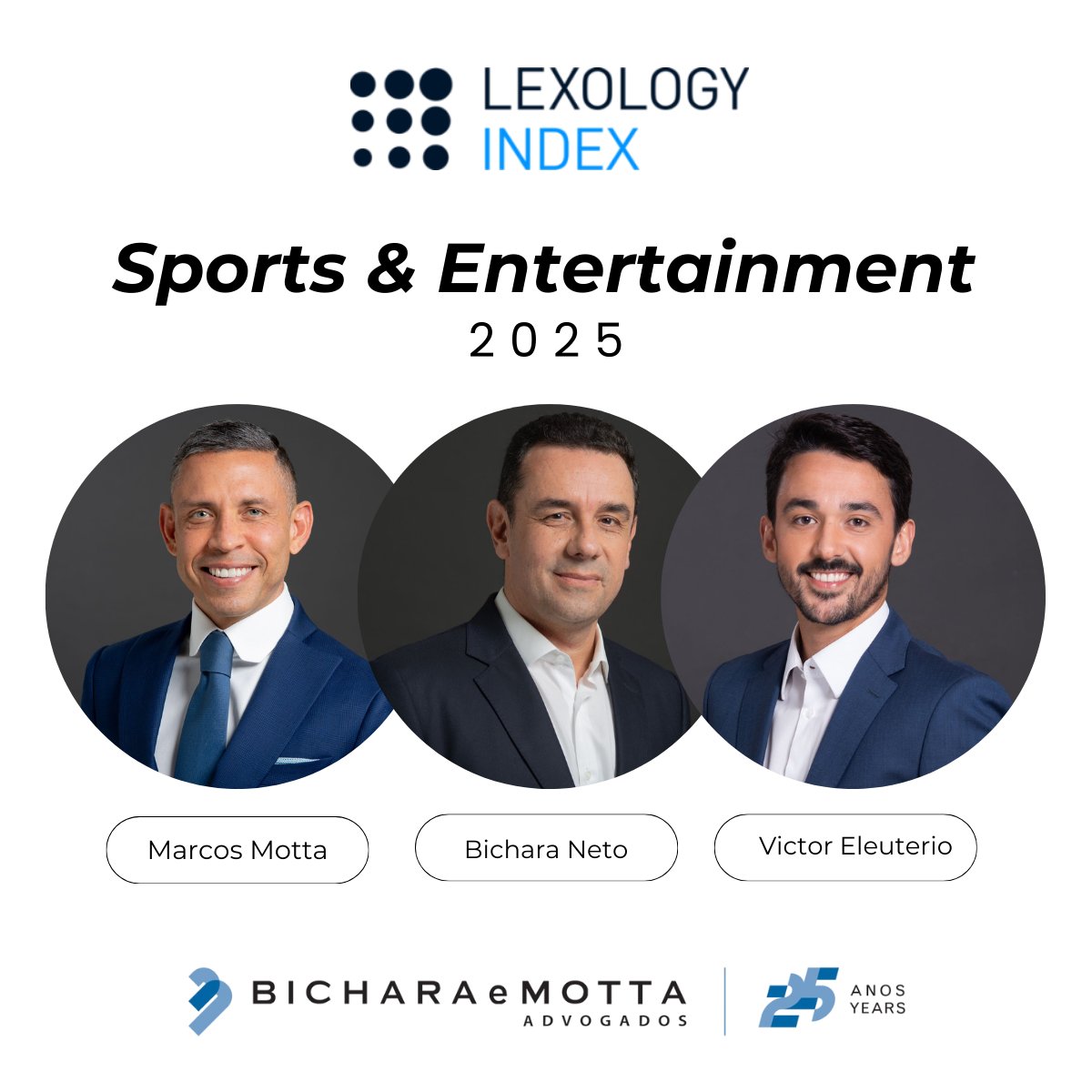 A publicação internacional Lexology Index, anteriormente conhecida como Who’s Who Legal, reconheceu nossos sócios Bichara Neto <a href="/bicharaneto/">bichara abidao neto</a> , Marcos Motta <a href="/mottamarcos/">𝐌𝐚𝐫𝐜𝐨𝐬 𝐌𝐨𝐭𝐭𝐚</a> e Victor Eleuterio entre os principais nomes do setor de Esportes e Entretenimento no Brasil.

Parabenizamos
