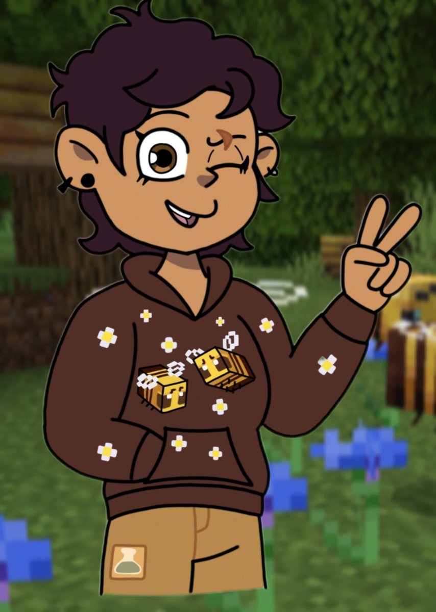 Sw0rdStyle's tweet image. Timeskip Luz wearing the new Minecraft Bee hoodie 💜🐝

#TheOwlHouse #LuzNoceda