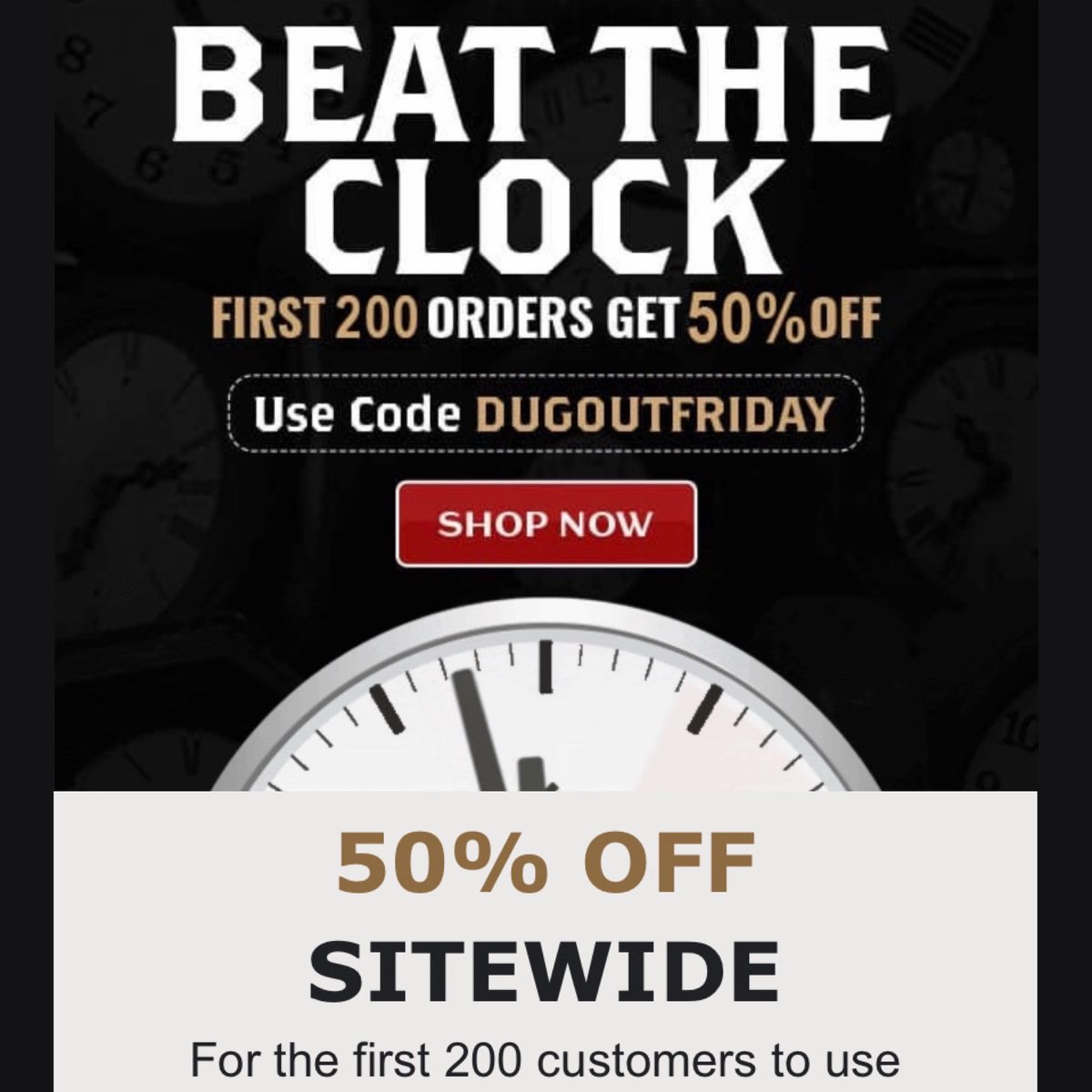 Starts NOW!! Use code “DUGOUTFRIDAY” at DugoutMugs.com 

The first 200 people get HALF OFF

#BlackFriday #BlackFridaySale #baseball #gift #giftidea #dugoutmugs #blackfridaydeal #sale