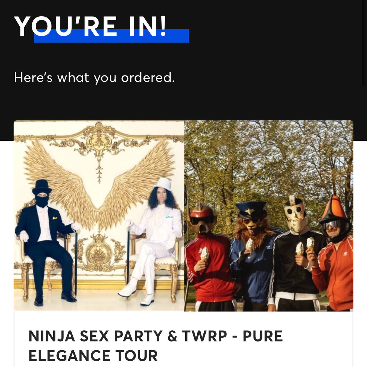 I’m so excited.

also got vip.. see you soon <a href="/ninjasexparty/">Ninja Sex Party</a>