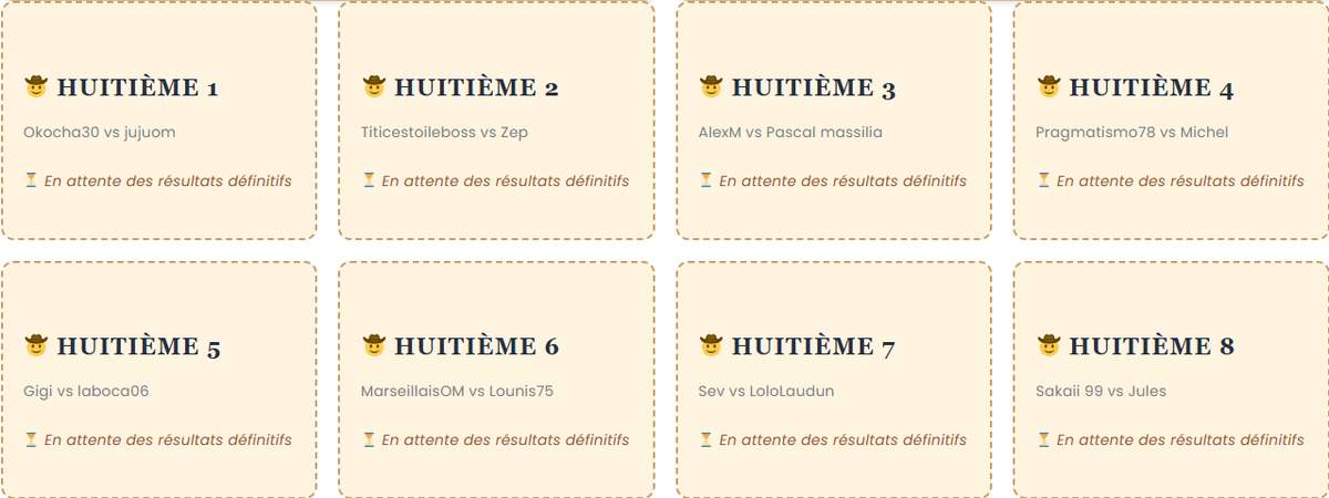 WesternPronos's tweet photo. 🤠⚽️ HUITIÈMES DE FINALE – WESTERN WORLD CUP (Spéciale LDC) ⚡️Les duels sont lancés, les shérifs sont en piste 🔥 Voici les affiches :
1️⃣ Okocha30 vs jujuom
2️⃣ @Mode55489648  vs @Nassim___213 
3️⃣ AlexM vs @PascalCostanti1 
4️⃣ @DurandEmmanue19  vs Michel
5️⃣ @gigiann14  vs @laboca06 
6️⃣ @MarseillaisOM_  vs @Lounis_Bhm 
7️⃣ Sev vs LoloLaudun
8️⃣ @sakaii99  vs @JulesOff95 
La route vers les quarts commence maintenant… 💥
#WesternPronos #WWC #LigueDesChampions #Pronostics