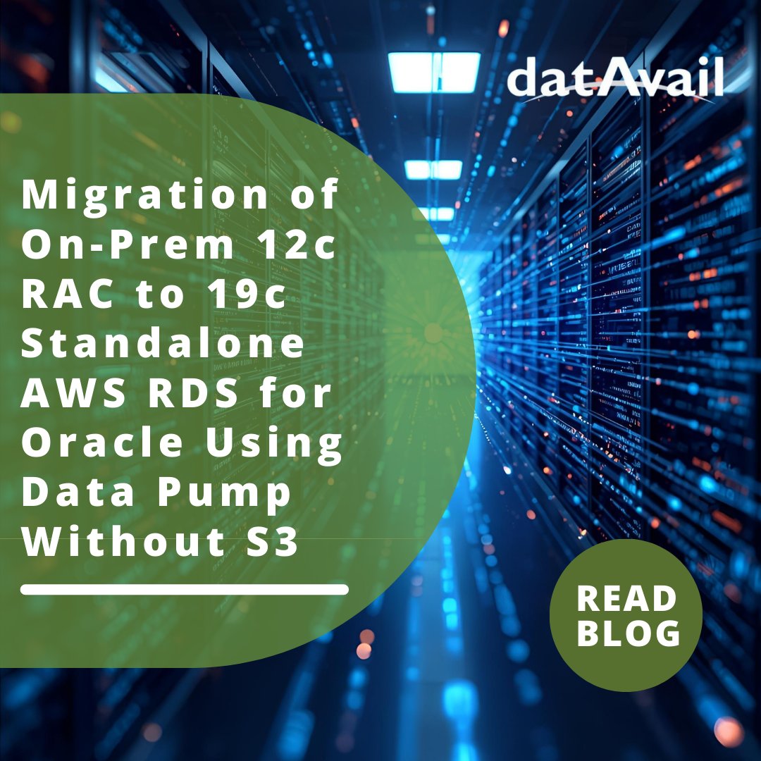datavail's tweet image. Modernizing from on-prem #Oracle 12c RAC is key to improving performance, scalability, and cloud readiness. Our latest blog covers migration paths, key considerations, and lessons from real enterprise projects. Read more: lnkd.in/d53wJCgP

#OracleMigration #OracleRAC