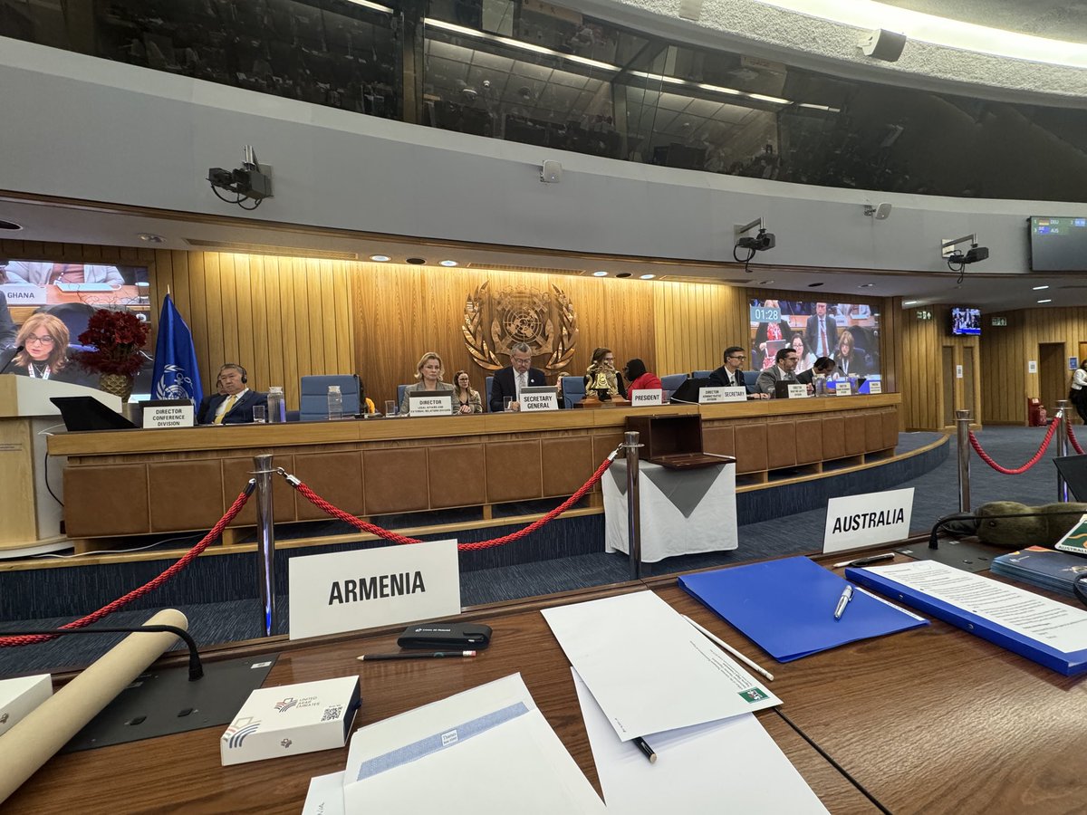 VaruzhanN's tweet image. Pleased to take part in the voting at the 34th @IMOHQ Assembly.
Armenia remains committed to supporting the IMO’s vital work and contributing to a safer, greener, and more innovative global maritime sector. ⚓️🌍