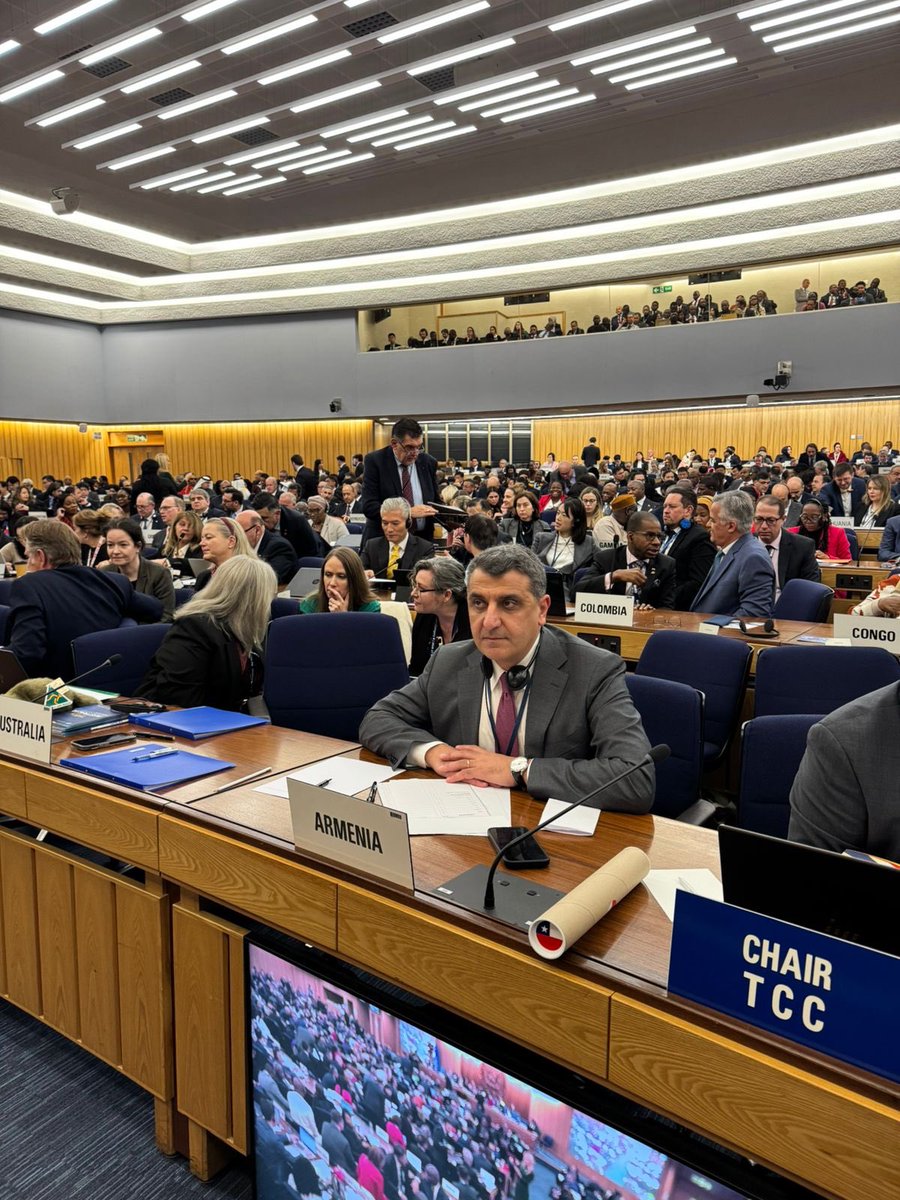 VaruzhanN's tweet image. Pleased to take part in the voting at the 34th @IMOHQ Assembly.
Armenia remains committed to supporting the IMO’s vital work and contributing to a safer, greener, and more innovative global maritime sector. ⚓️🌍