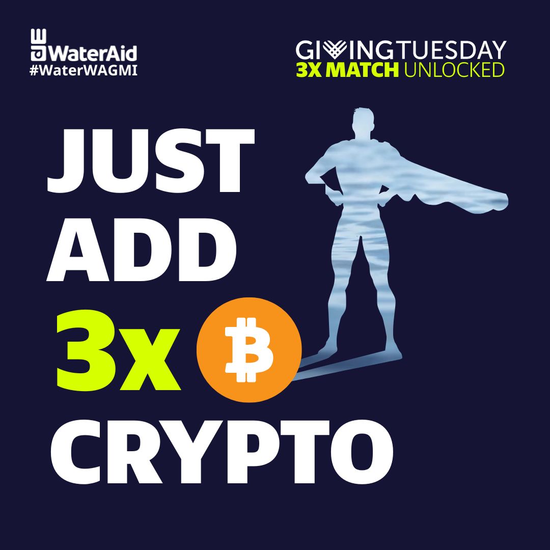 WaterAidAmerica's tweet image. #CryptoGivingTuesday has launched early!! 🥳

Triple your #CryptoForImpact NOW thru Dec 2 here: bit.ly/WAACrypto 🚀💙🚀💙🚀💙