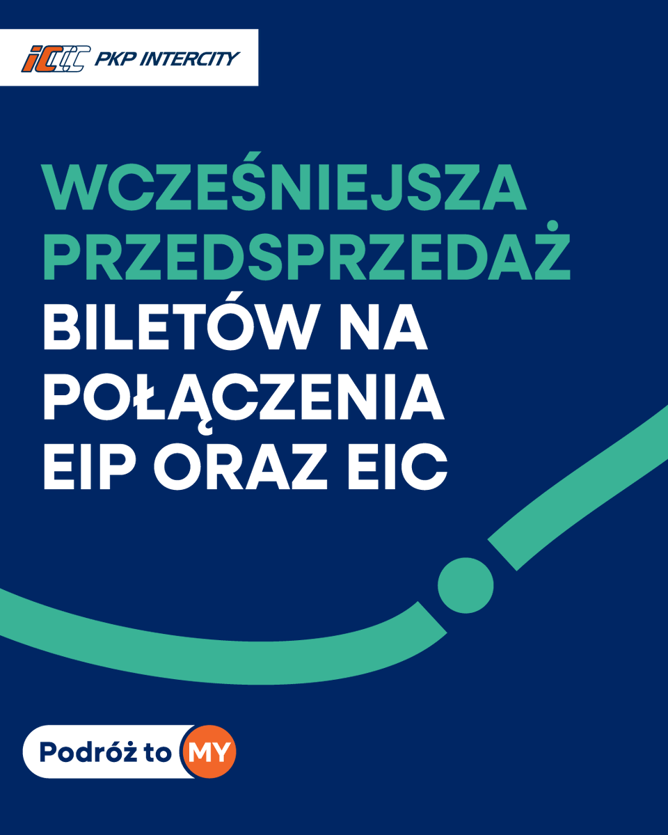 PKPIntercityPDP's tweet photo. 🚄✨ Dobra wiadomość dla pasażerów!
Od 3 grudnia wydłużamy przedsprzedaż biletów na pociągi EIC i EIP (Pendolino) aż do 120 dni.
To więcej czasu na planowanie i większa pewność miejsc w ulubionych pociągach.
Bilety dostępne w aplikacji PKP Intercity, kasach i w serwisie e-IC.

@J_Malinowski @DariuszKlimczak @PiotrMalepszak @MI_GOV_PL