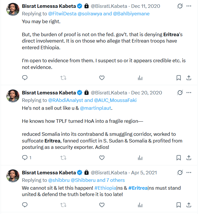 This character, Bisrat Lemmesa — a PhD holder and owner of the Nexus “independent” think tank — went on <a href="/AJHeadtoHead/">Head to Head</a>  with <a href="/mehdirhasan/">Mehdi Hasan</a> to lecture the world about #Eritrea, claiming it has failed to build functional institutions and cannot operate as a reliable state. Even more