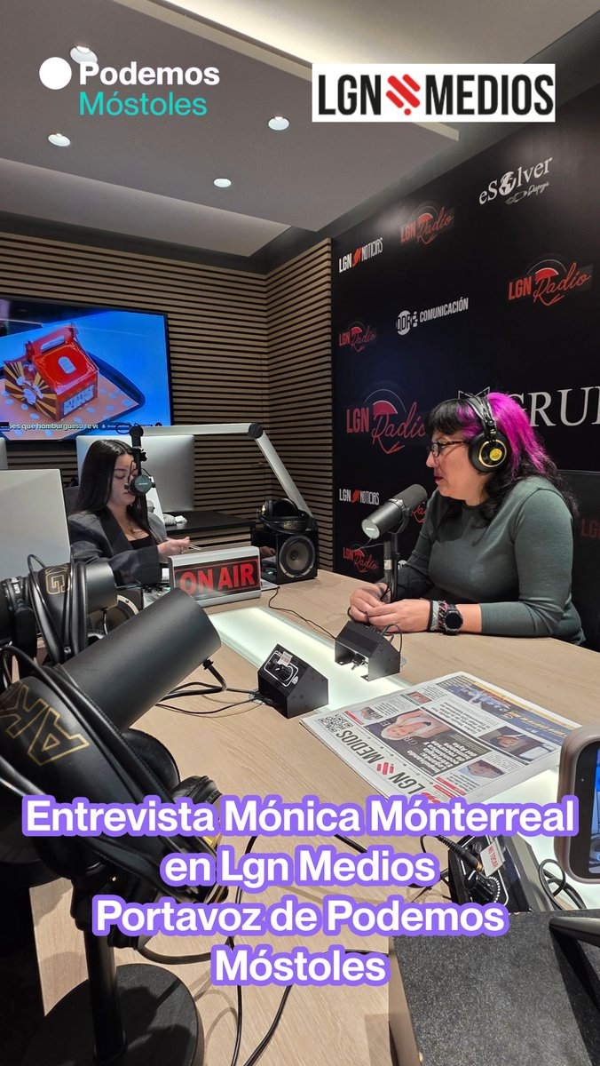 🎙 Hoy hemos estado en <a href="/LGNMedios/">LGN Medios</a>  con nuestra portavoz <a href="/m_monterreal/">Mónica Monterreal 💜 🔻</a>, hablando de la actualidad de #Móstoles 

📻 Ya disponible en YouTube y en [lgnmedios.com]
#PodemosMóstoles #Entrevista #Móstoles