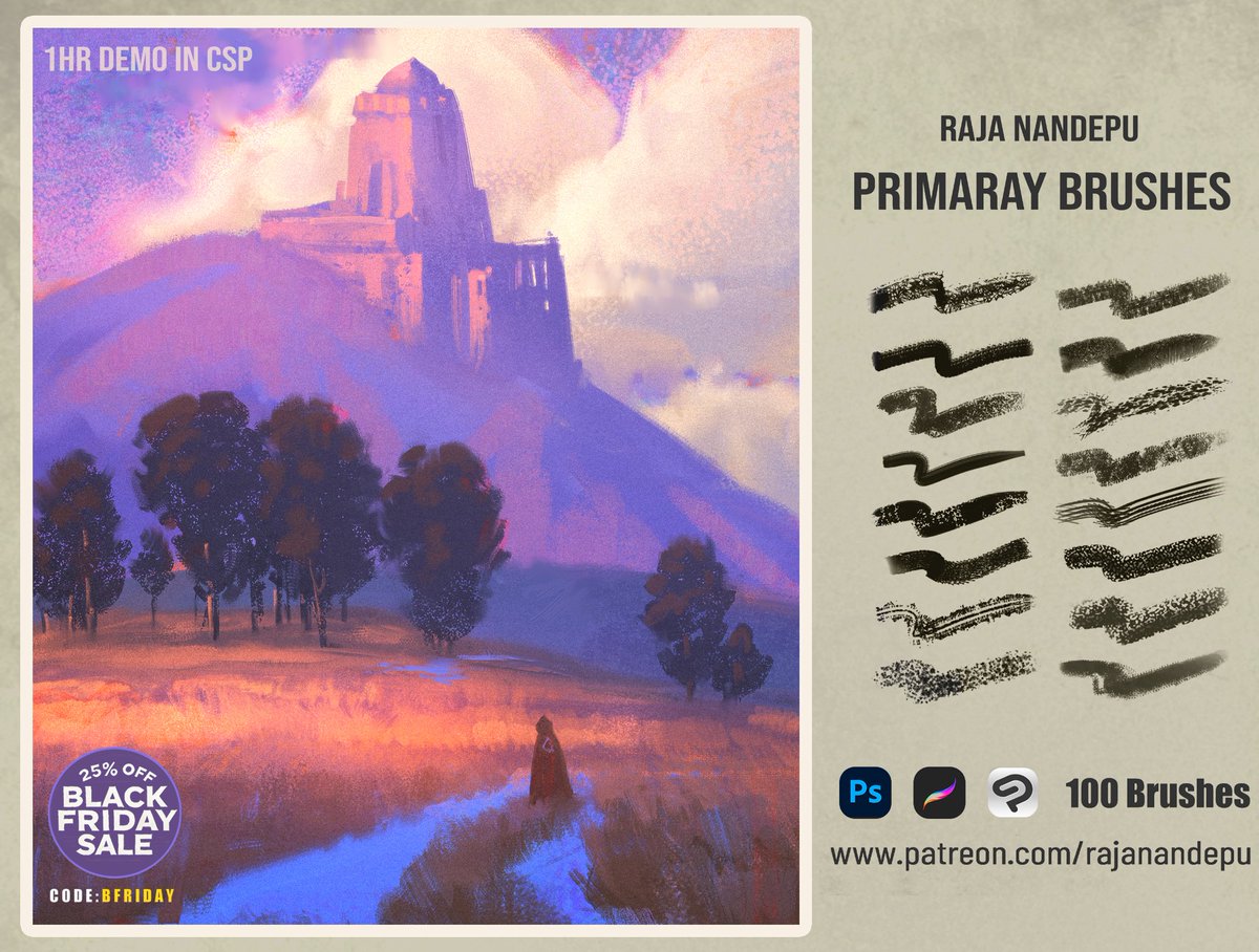 RajaNandepu's tweet photo. BlackFriday sale: Brushes with process videos https://t.co/p3sMUl2YS1
