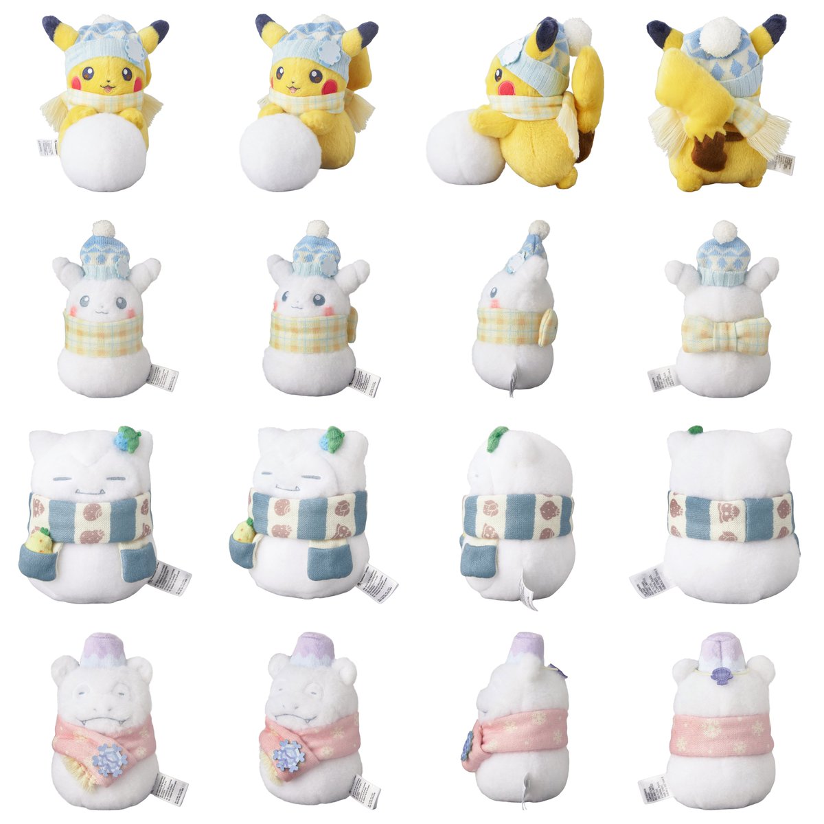 3点セット】ピカチュウとゆきあそび 、ピカチュウゆきだるま、カビゴン