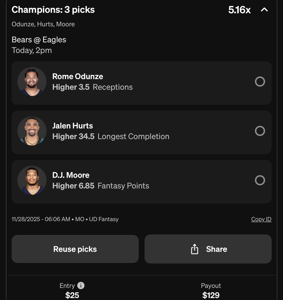 CrouchPicks's tweet image. Today We Feast.

Rise and Grind. Use them Profit boosts. Check out Underdog, and get a bonus when you sign up. play.underdogfantasy.com/crouch-bbbdfc0…