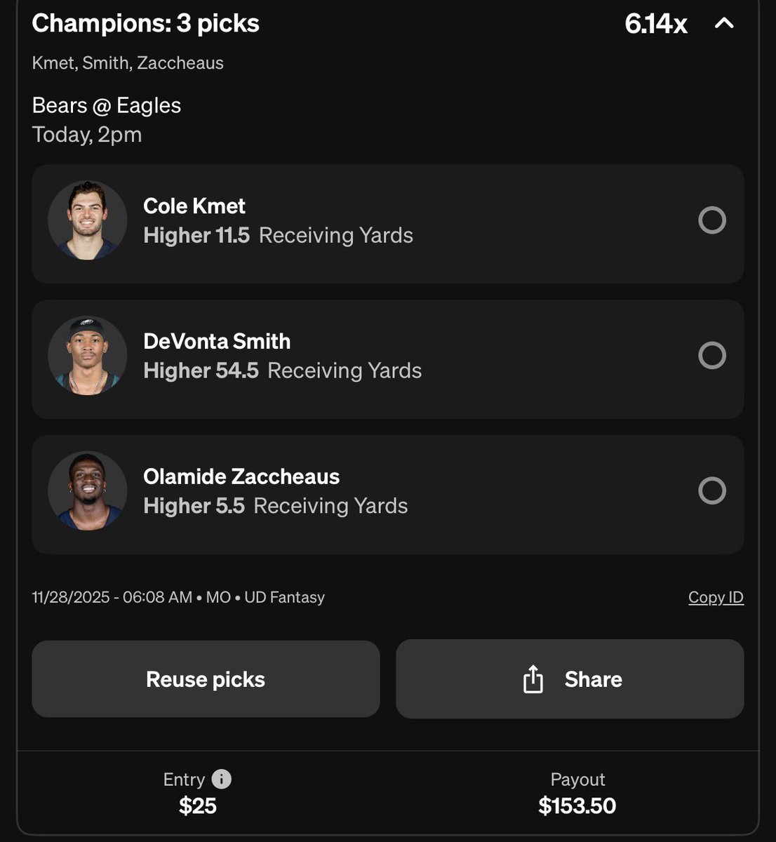 CrouchPicks's tweet image. Today We Feast.

Rise and Grind. Use them Profit boosts. Check out Underdog, and get a bonus when you sign up. play.underdogfantasy.com/crouch-bbbdfc0…