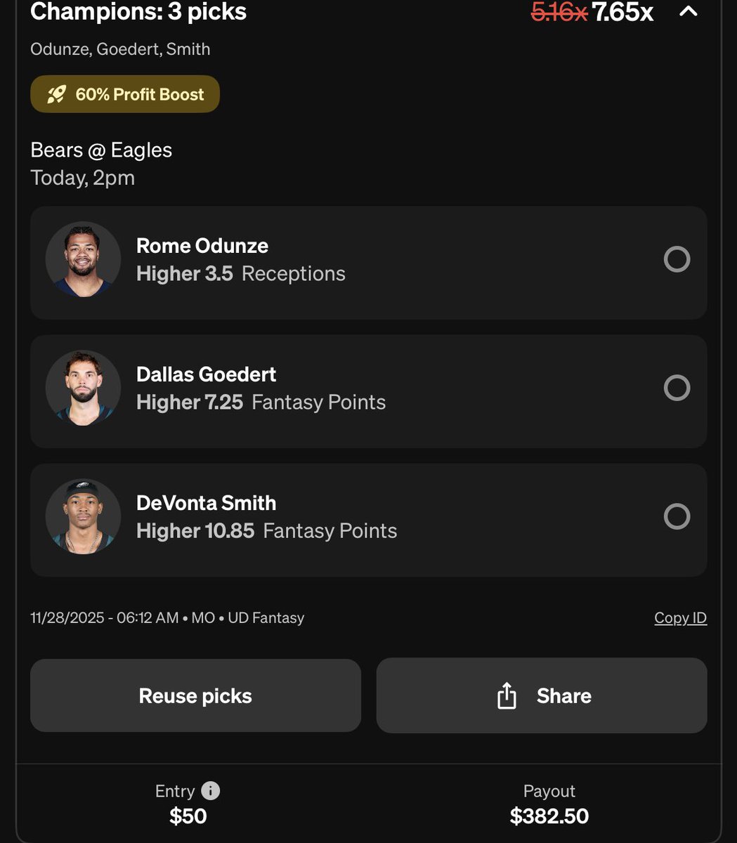 CrouchPicks's tweet image. Today We Feast.

Rise and Grind. Use them Profit boosts. Check out Underdog, and get a bonus when you sign up. play.underdogfantasy.com/crouch-bbbdfc0…