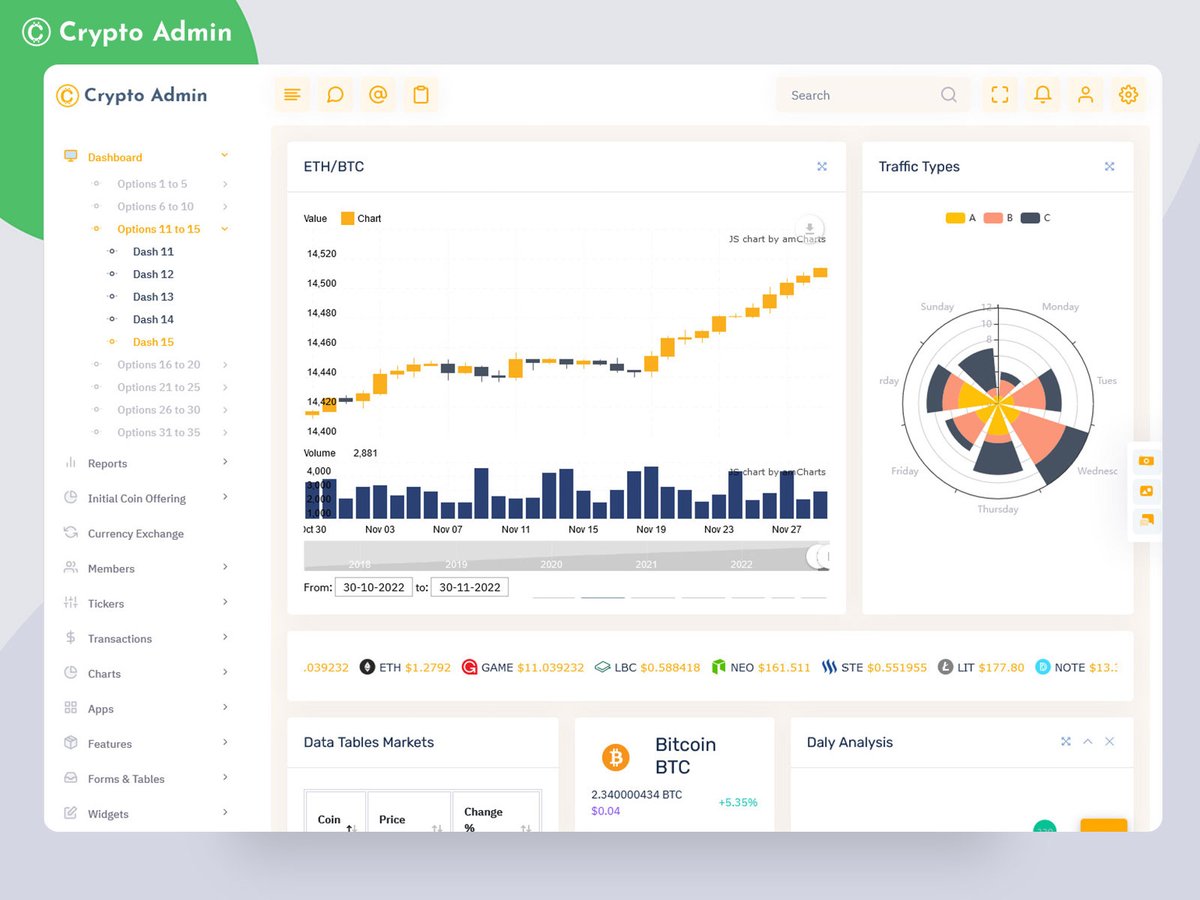 MultiStoreTheme's tweet image. Crypto Admin Dashboard – Real-Time Trading, Portfolio, and Market Analytics
.
Buy: themeforest.net/item/crypto-ad…
. 
#cryptodashboard #cryptoanalytics #admindashboard #cryptotrading #cryptoui #portfolioanalytics #cryptoexchange #cryptoutilities #bootstrapadmin #marketcharts #uiuxdesign