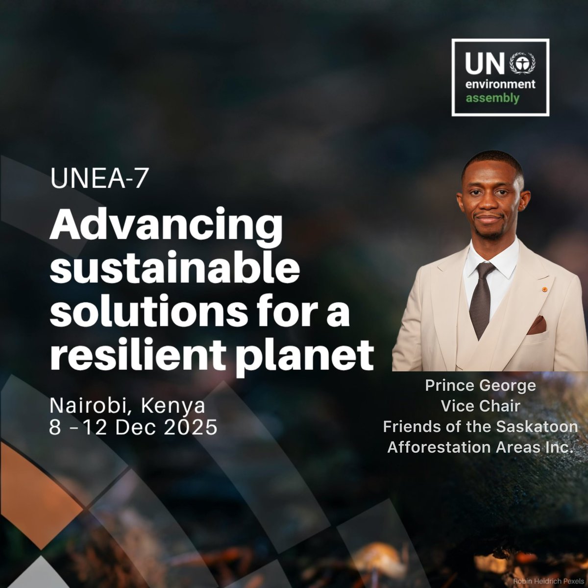 Slimdprince's tweet photo. I’ll be attending the seventh session of the United Nations Environment Assembly (UNEA-7) in Nairobi, Kenya. 

Being recognized with the RCE Saskatchewan Award has strengthened my commitment to meaningful change. UNEA-7 is another opportunity to build on that work. 

#UNEA7
#UNEP https://t.co/igq2aj2OOa