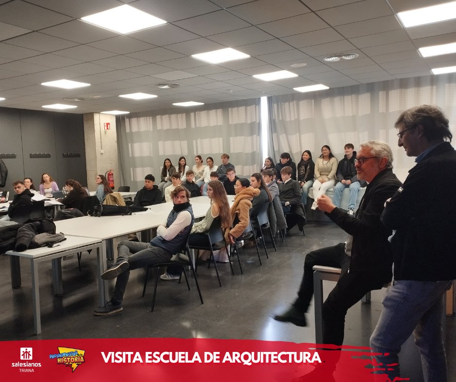 salesianotriana's tweet image. 🏗️ Los alumnos de 1°bach tecnológico asisten a la jornada de Puertas Abiertas de la Escuela técnica superior de Arquitectura.

🥼 Han experimentado cómo se desarrolla el día a día en la escuela y han visitado el taller FabLab. 

#muchomásqueunaescuela