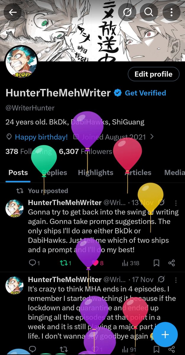 WriterHunter's tweet image. Balloons 😎