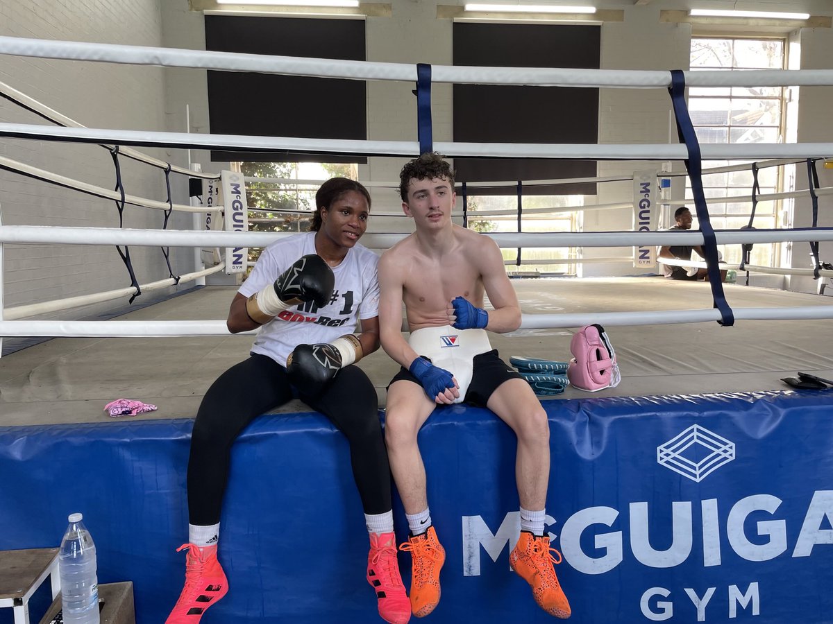 ClonesCyclone's tweet photo. Superb 8 rounds from ⁦@SduboisC⁩ today sparring with standout young Welsh talent TroyHayer. Great to watch. Thanks to Dad Ricky for driving him down to ⁦@McGuigans_Gym⁩ ⁦Good luck in your pro career Troy. Boxing fans give him a follow @HayerTroy19507⁩ https://t.co/nwHmZR0ego