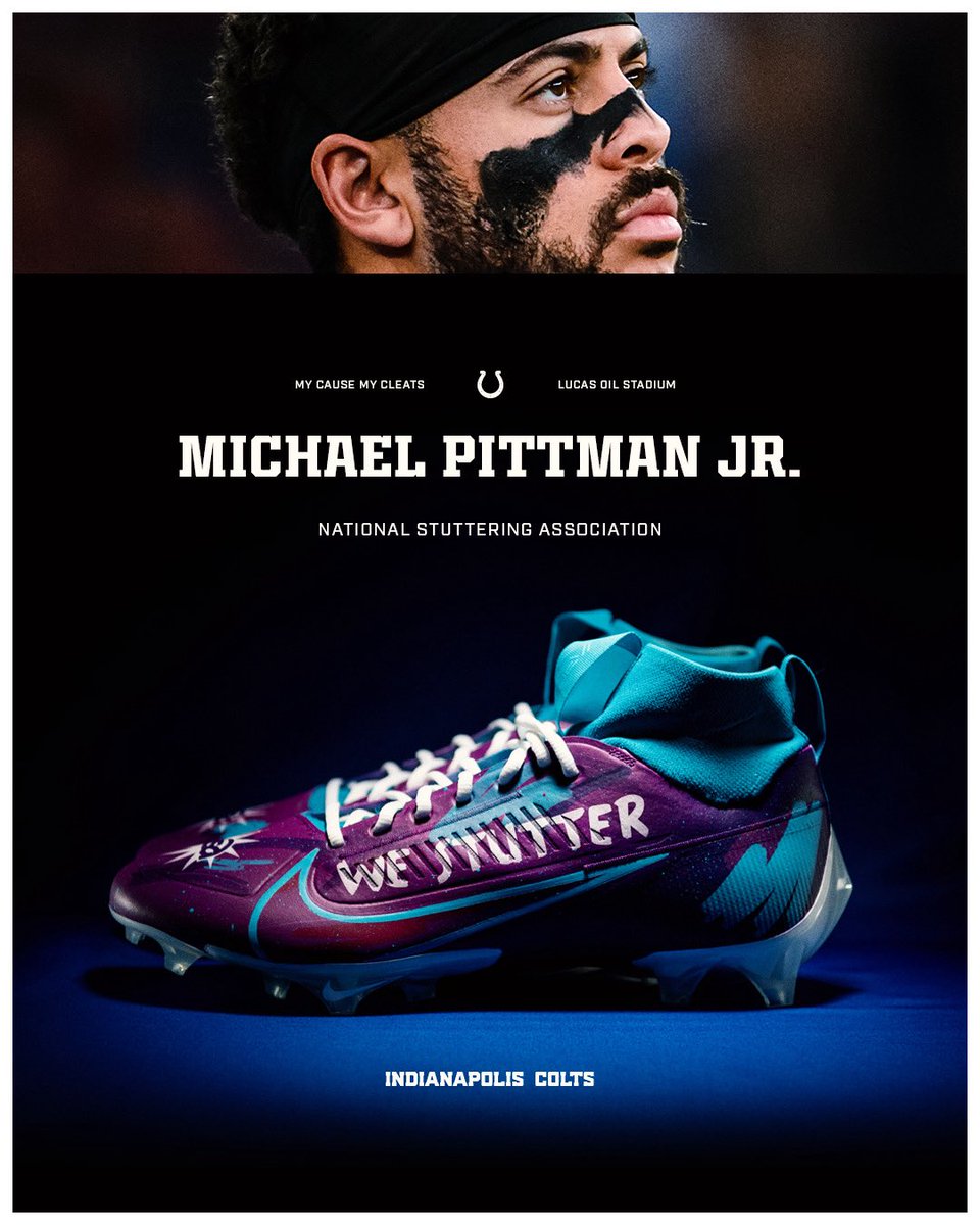 Colts's tweet image. Pittman 🤝 representing a cause important to him

#MyCauseMyCleats