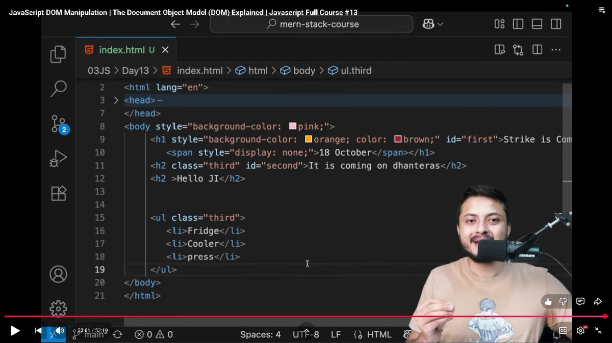 aayush_raj007's tweet image. Day-2️⃣8️⃣&quot;Defence Course&quot; Lecture Completed✅.
Today I understood the DOM manipulation in Js. thanks to @rohit_negi9 for lecture.

#WebDev #CoderArmy