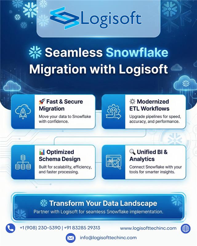 logisofttechinc's tweet image. Unlock powerful data insights with fast Snowflake migration, modernized ETL, scalable architecture, unified BI analytics, and secure high-performance solutions tailored for your enterprise.

🌐 𝐕𝐢𝐬𝐢𝐭 𝐮𝐬:  logisofttechinc.com

#datamigration #cloudmigration #datacloud