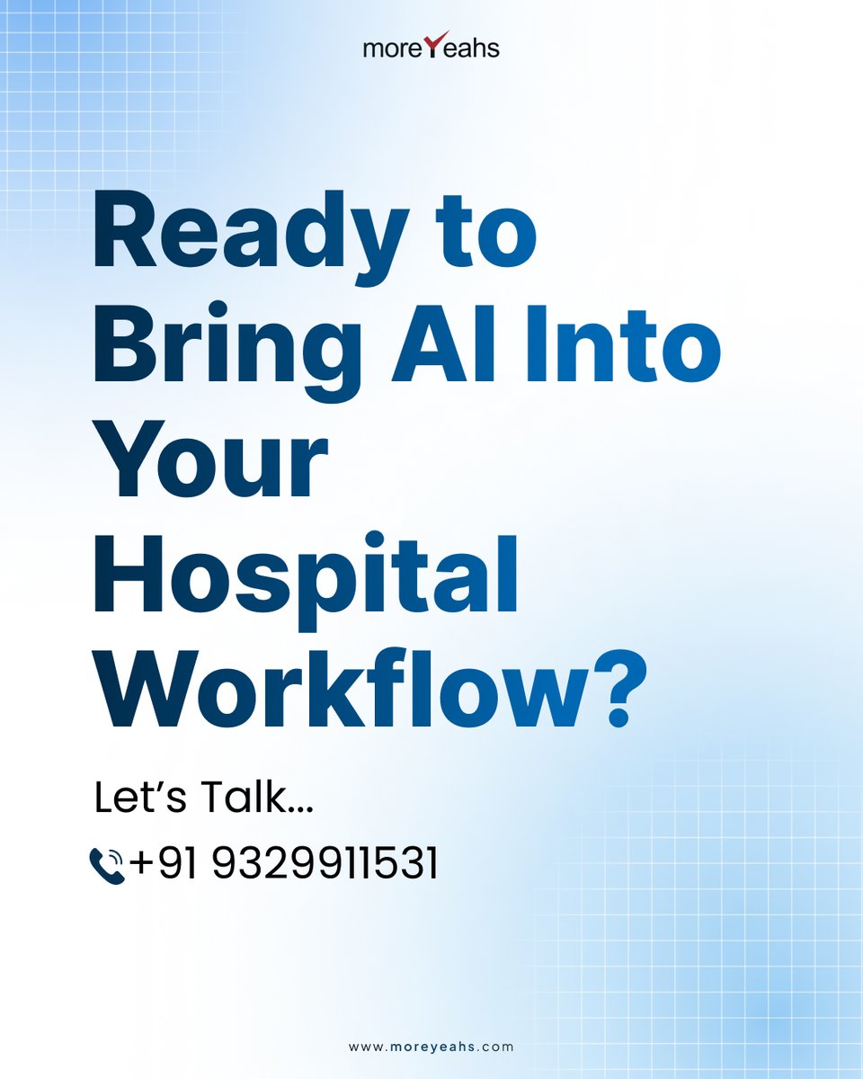 AI is not replacing doctors — it’s helping them work smarter. Hospitals are using AI already.
Discover Custom AI Solutions for Your Healthcare Facility — Contact Us.
.
#AIinHealthcare #HealthTech #MedicalAI #HospitalInnovation #DigitalHealth #Moreyeahs