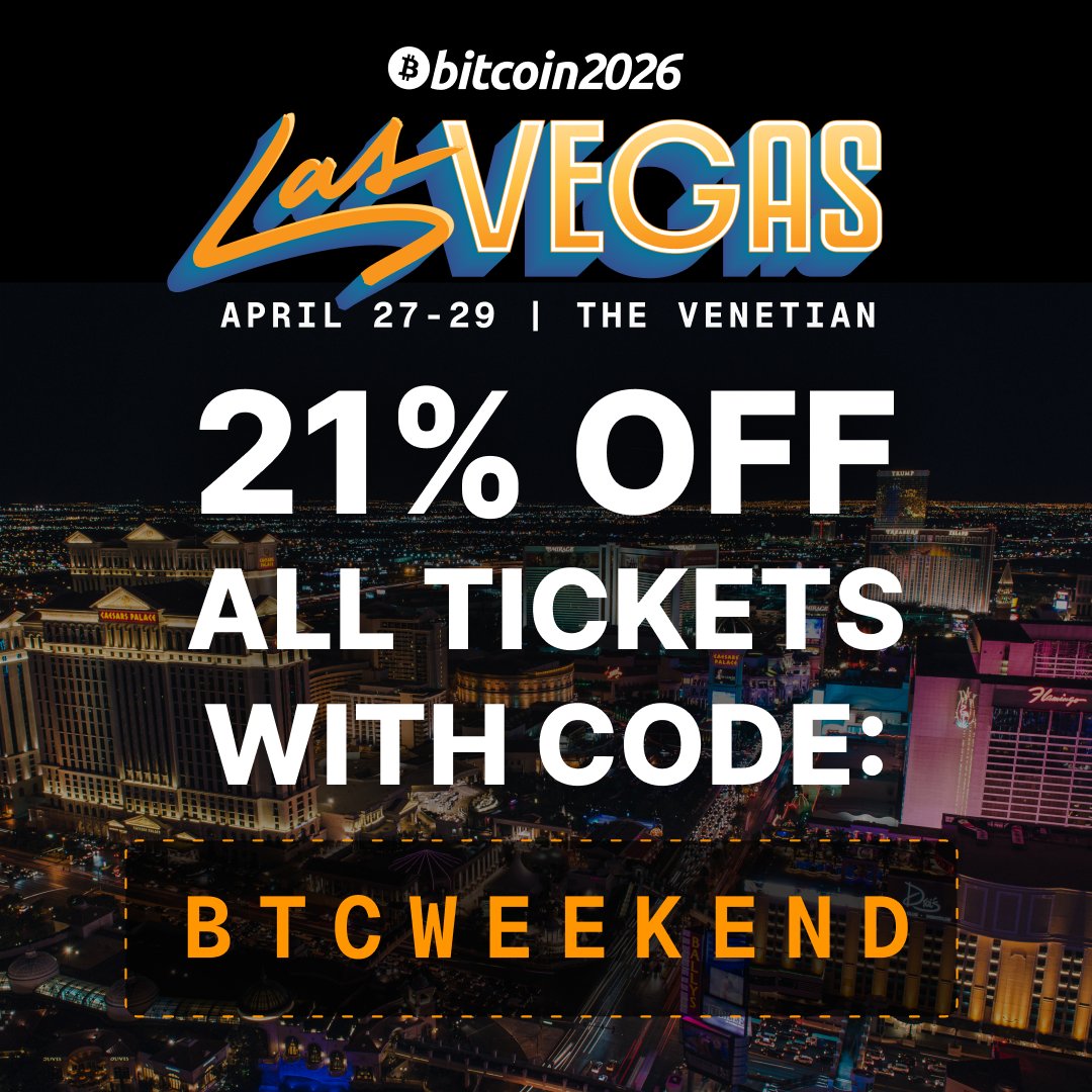 TheBitcoinConf's tweet image. BITCOINERS, IT’S GO TIME 🚀

Grab 21% OFF Bitcoin 2026 passes, the lowest price you’ll see! 

Use code BTCWEEKEND 👉 bm.b.tc/b26-x