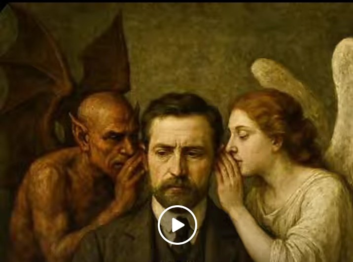 THE REAL BATTLE IS WITHIN THE MIND

The devil was never an external creature,
It is the ego-driven voice that pushes you to act against your own heart.
The battle between “God and the devil” is the inner tension within your own psyche, the pull between your higher nature and your