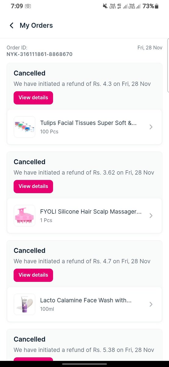 akhilchandhu998's tweet photo. "🚨 WARNING TO ALL! @MyNykaa SCAMS CUSTOMERS! Promised Rs.350 off with code 350OFF5, cancelled orders TODAY! Don't fall for their tricks, don't shop @Nykaa! #NykaaScam #WorstApp #CustomerServiceFail #ShameOnNykaa"
@nykaafashion https://t.co/pHLYZYVUyL