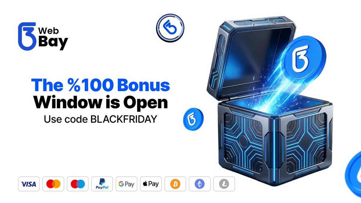 web3bayofficial's tweet image. 🚀 The 100% Bonus Window is officially OPEN.

For a limited time, every deposit you make is instantly doubled.

Just enter BLACKFRIDAY at checkout and watch your balance grow.

No tricks. No delays.
Just a straight 2× boost while the window is live.

Don’t miss it, once it…