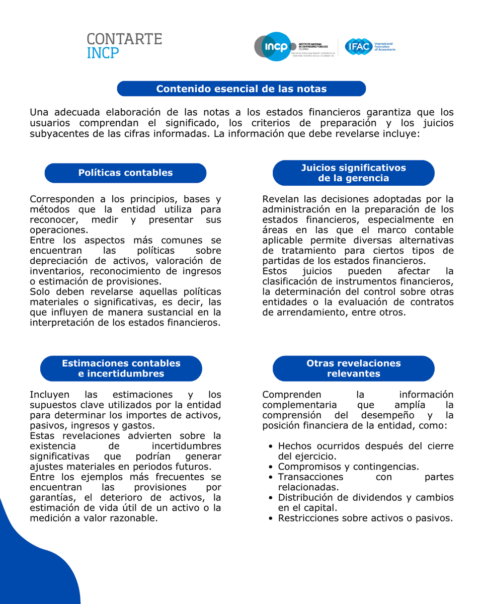 🔜 Descubre por qué las notas a los estados financieros son la clave para interpretar la información reportada y por qué resultan útiles para una amplia gama de usuarios.

contarte.incp.org.co/contenidos/tri…