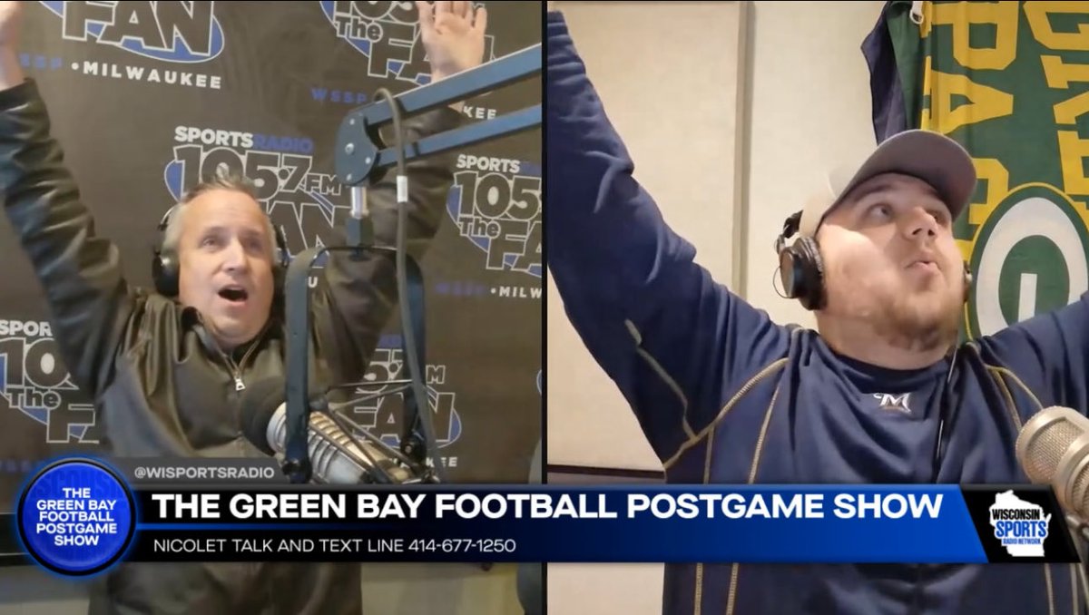 Brandon_Sneide's tweet image. Re-watching the @wisportsradio postgame show and I love that @SparkyRadio &amp;amp; @TommyWSSP had the same reaction after that Jordan Love to Wicks game sealing toss. 😂

#GoPackGo