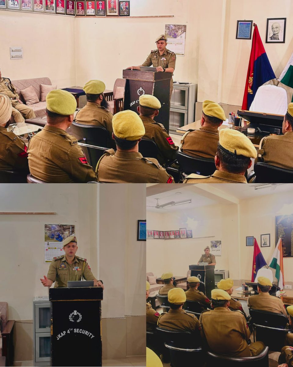 Cyber Police Jammu conducted a cyber awareness session at JKAP 4th Security Battalion, Jammu. The session covered bank frauds and other mobile-related threats, emphasizing key preventive measures for public safety.
<a href="/JmuKmrPolice/">J&K Police</a> 
<a href="/ZPHQJammu/">Zonal Police Media Centre- Jammu Zone</a>
<a href="/igp_jammu/">IGP Jammu</a> 
<a href="/kameshwarpuri/">K Puri</a>