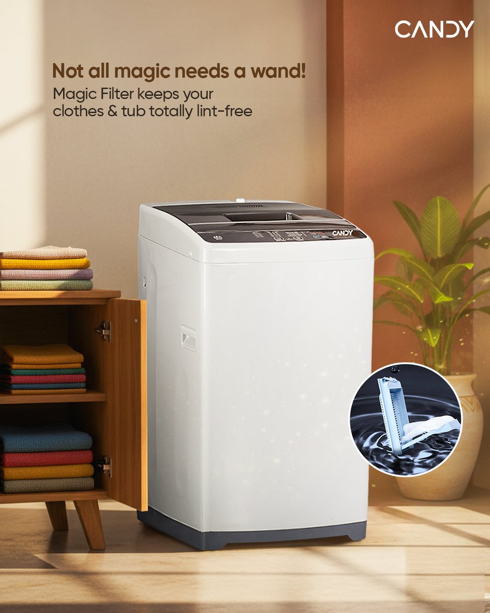 AppliancesCandy's tweet image. Who said magic only happens in fairy tales?

With Candy’s Magic Filter, every wash feels like a spell.

#Candy #CandyAppliances #WashingMachine