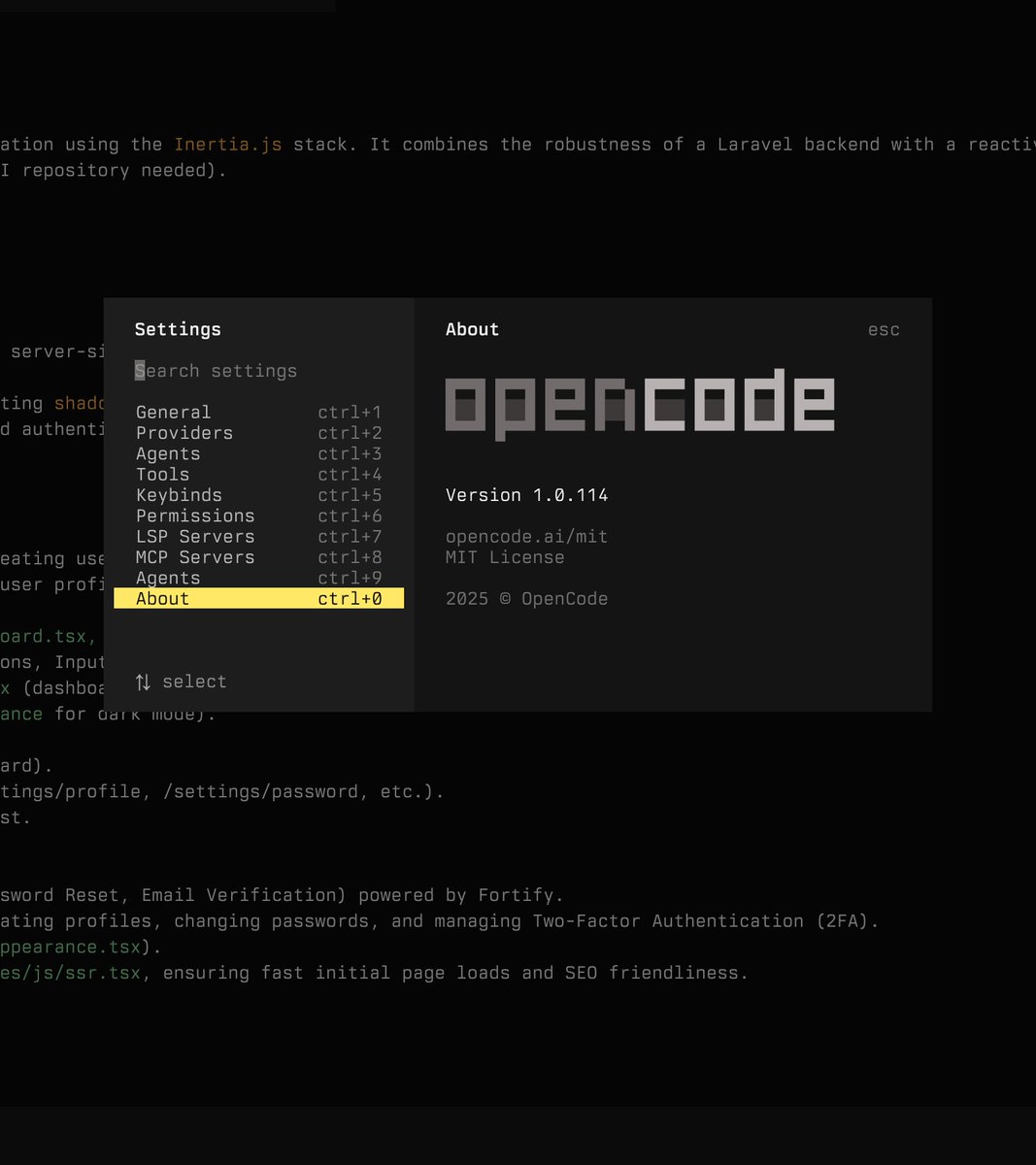 iamdavidhill's tweet image. very early explorations into what a settings experience could be like in the opencode tui

lots of little ux details to figure out

hit me up with settings/configuration suggestions