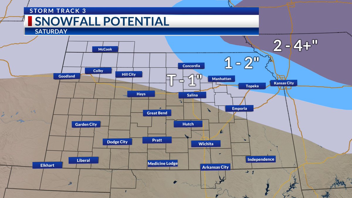 Snow Saturday? Not looking like much in central Kansas. Arctic air rushes south just in time to catch the tail end of the light rain we will have overnight. A brief transition to snow will be possible mainly north of I-70.
#kswx <a href="/KSNNews/">KSN News Wichita</a>  <a href="/KSNStormTrack3/">KSN Storm Track 3</a> ksn.com/weather