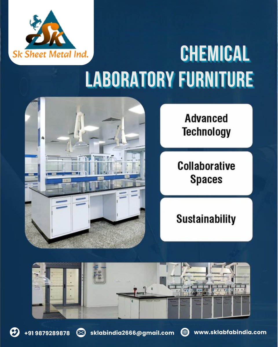 sklabindia2666's tweet image. Our SK Sheet Metal Ind. Chemical Laboratory Furniture combines Advanced Technology with Collaborative Spaces to drive innovation. 

📞 +91 9879289878
📧 sklabindia2666@gmail.com
🌐 sklabfabindia.com

#ChemicalLab #LabFurniture #AdvancedTechnology #CollaborativeSpace