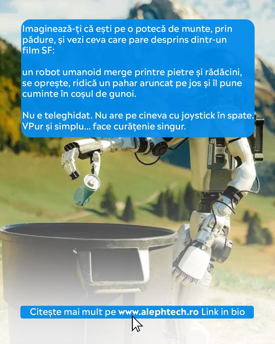 AlephTechNews's tweet image. Un umanoid Flexion merge prin pădure, vede gunoaie și le strânge singur — fără teleghidaj. 

Citește mai multe pe alephtech.ro

#humanoidrobot, #robotics, #reinforcementlearning, #simtoreal, #cleantech