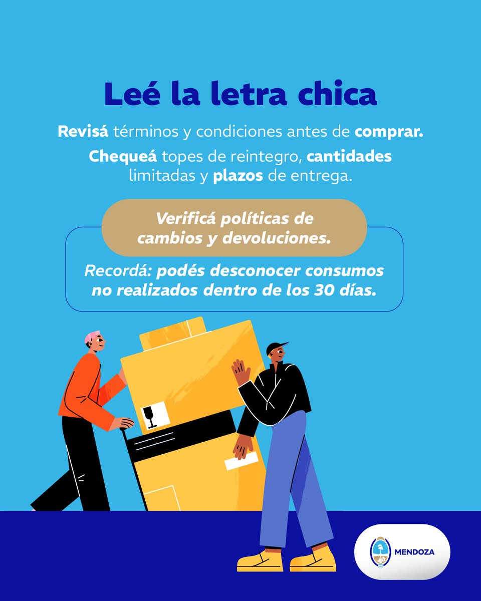 MinGobiernoMza's tweet photo. 🛍️ Black Friday: que las ofertas no te sorprendan

Desde Defensa del Consumidor compartimos recomendaciones claves para comprar de forma segura y evitar estafas o promociones engañosas.

▶️ https://t.co/7gZpQJ1qF5 https://t.co/tOgutlAlID