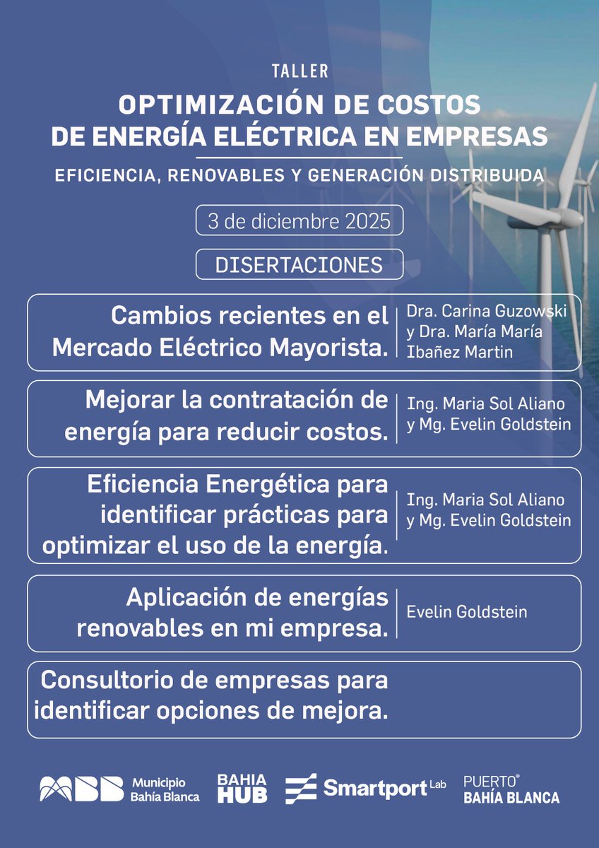 martinvirdis's tweet photo. Querés anticiparte y reducir costos? Sumate.
Inscripción previa obligatoria con cupos limitados: https://t.co/bcXnN0aGdj
Lugar: Auditorio del Consorcio de Gestión del Puerto de Bahía Blanca 
Hora: 9:30. https://t.co/vdOeXMXAou