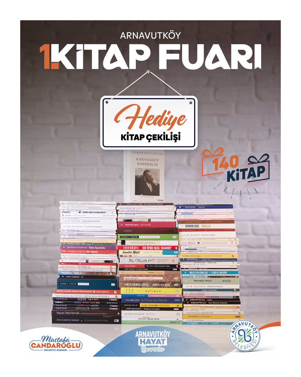 📚 #KitapÇekilişi 🎁

  1.  Gönderimizi beğen.
2. İki arkadaşını etiketle
3. <a href="/arnavutkoyKS/">Arnavutköy Kültür Sanat</a> hesabını takip et.

Bir kişiye toplamda 140 kitaptan oluşan dev kitap seti hediye ediyoruz. 

🗓️ Çekiliş sonucu 5 Aralık Cuma günü açıklanacaktır.