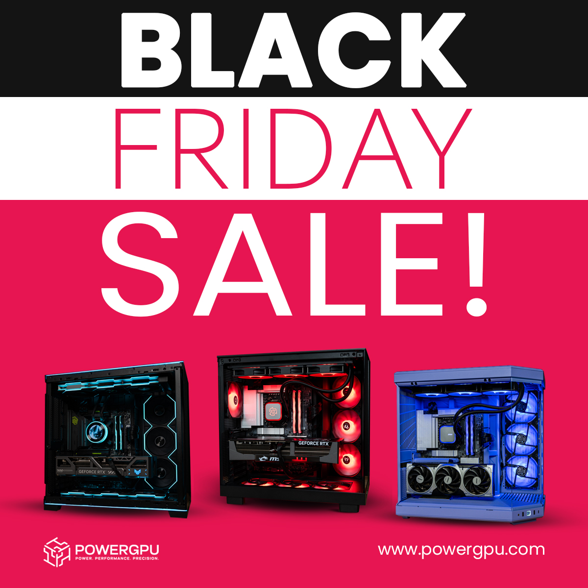 PowerGPU's tweet image. Black Friday just got BIGGER!

✅ Up to $600 off Ready to Ship PC's
✅ UPGRADED Black Friday Discount to $100 off PC's over $1500
✅ PowerStarter AMD Bundle for $1249.99 with a monitor, keyboard and mouse

Come snag your new PowerGPU PC today!