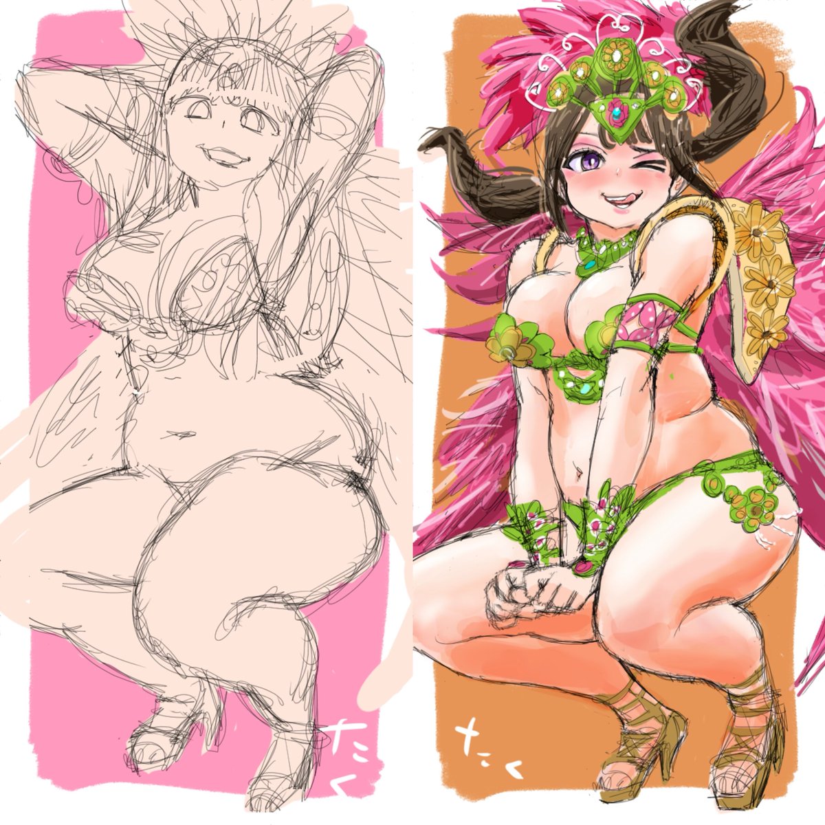 サンバガール39💃(ブラッシュアップ)再掲
#イラスト #illustration 