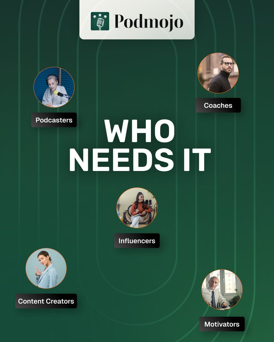 RocketHub's tweet image. 👀 Who is PodMojo built for?
Podcasters, coaches, influencers, content creators, motivators you name it.

If you create content, PodMojo makes your workflow 10x faster.

#podmojo #creatortools #podcasterlife #contentcreators #rockethub