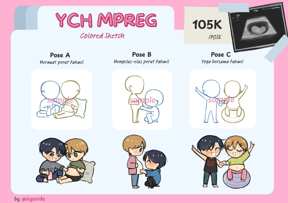 ocsbase2's tweet image. tw // mpreg , gxb , bxb

hlooo para ortu oc! yg lagi mood bikin anak lakinya hamil bisa komis ke sender yaw😼 

lagi open YCH Mpreg pose sepaket bersama pasangannya //krn paksu tdk boleh dibiarkan sendiri🫃

(link di bawah)