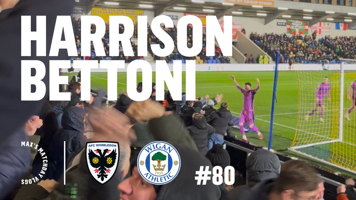 MaxsMatchday's tweet image. Harrison Bettoni&apos;s DEBUT DOUBLE @HarrisonBet11
Wimbledon vs Wigan 1-2! Epic Fan Cam from the Stands!

youtube.com/watch?v=nCvMjm…
#wafc #Wimbledon #upthetics #wimbledonafc