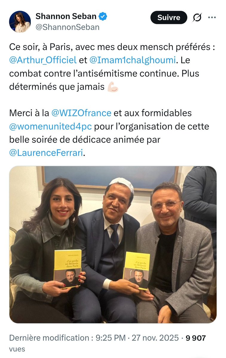 lorientxpress's tweet image. . @ShannonSeban remercie le collectif @womenunited4pc pour l&apos;organisation de la soirée avec Arthur et Chalghoumi.

Ce collectif (qu&apos;elle qualifie de «formidable») RT le facho Tommy Robinson, et ces mots d&apos;un grand pacifisme:
«Vous pouvez vous enfoncer votre Palestine dans le c..»
