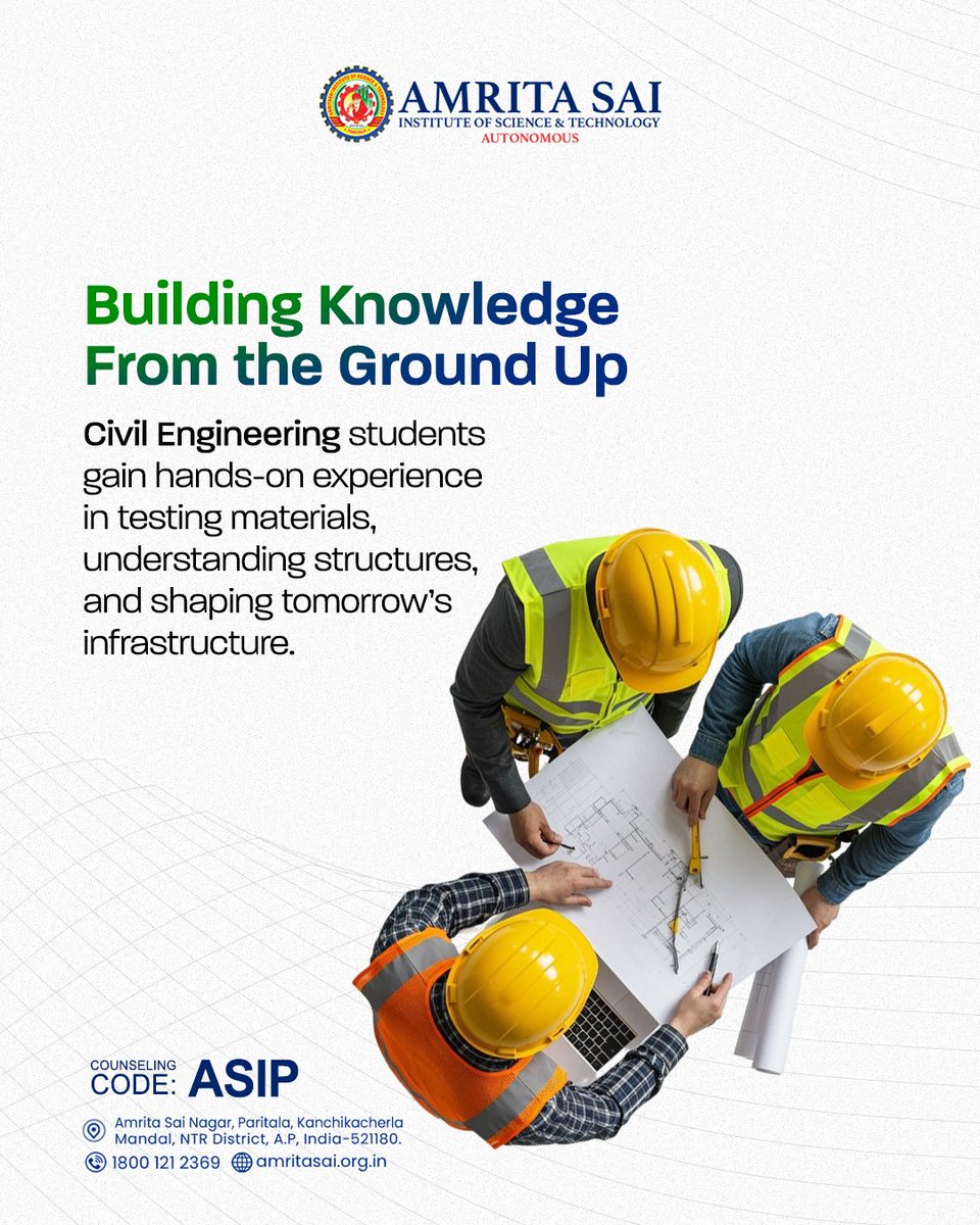 AMRITASAI_'s tweet image. Strong foundations start in the lab.
Civil Engineering students at ASIST gain hands-on experience in materials testing and structural analysis to shape tomorrow’s infrastructure.

#ASISTCivilDept #CivilEngineeringLab #FutureEngineers #HandsOnLearning #EngineeringEducation