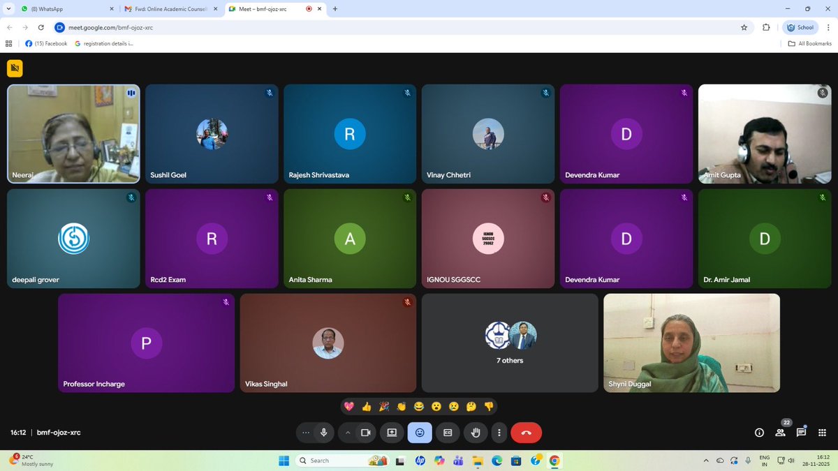 IGNOU_RCDelhi2's tweet image. Online Orientation Program for the Exam Centre Superintendents &amp;amp; Other Functionaries of TEE December 2025 held today on 28-11-2025
